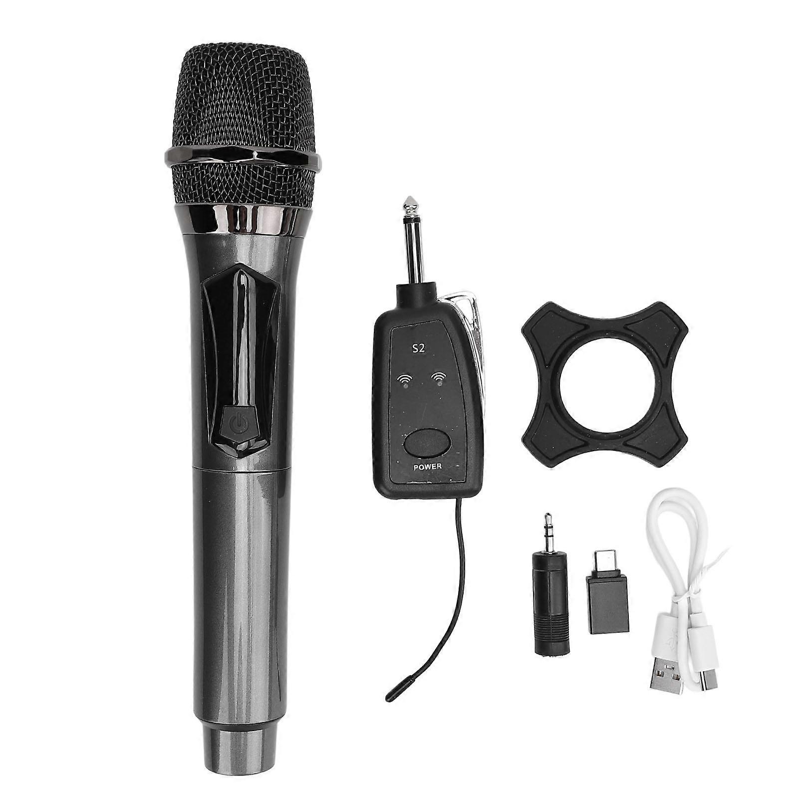 2.4G Wireless Handheld Dynamic Microphone with Receiver for Singing, Computer, Phone, Speaker, and Amplifier Use