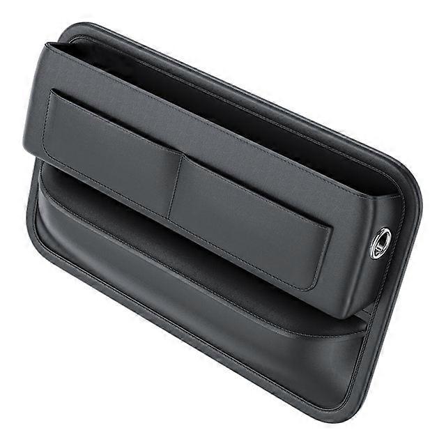 PU Leather Auto Console Side Car Seat Crevice Storage Box Slit Gap Filler with Bottle Holder Car Stowing Tidying Accessories