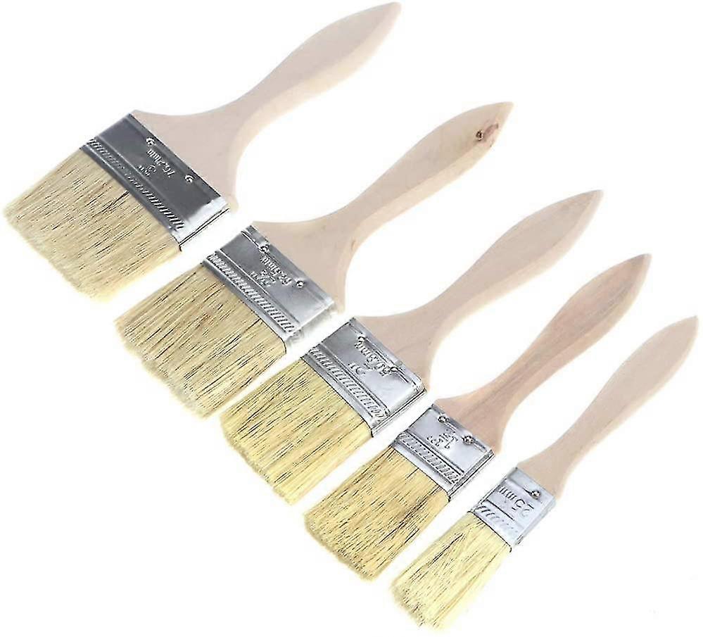 5pcs Paint Brushes Household Flat Brushes 5 Different Sizes Paint Brushes
