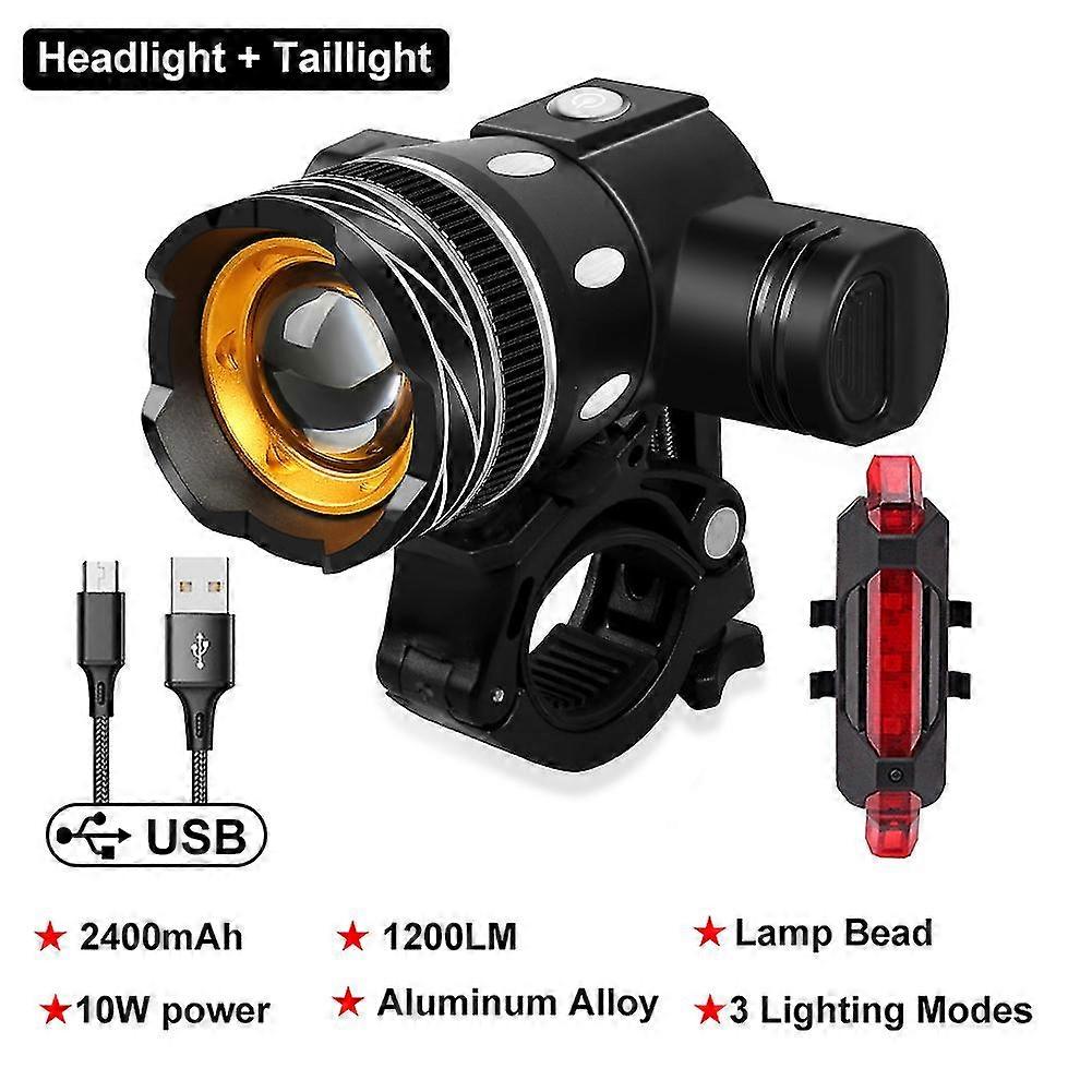 15000lm Led Mtb bak og foran Sett sykkellys sykkel frontlys USB oppladbar