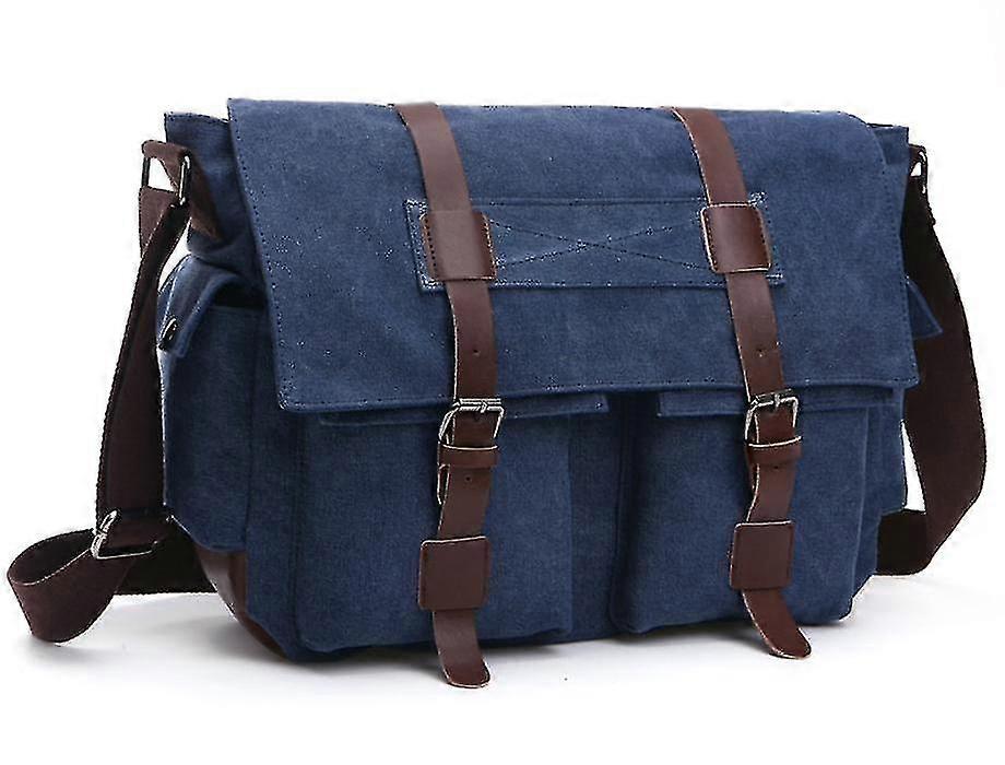 Brand New Mens Retro Vintage Multi-pockets Shoulder Bag Canvas W Shoulder Strap