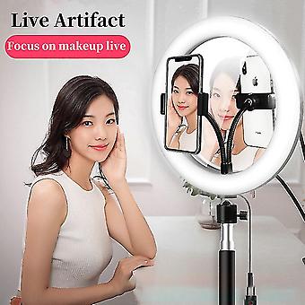 Led Ring Light With Tripod Stand With Makeup Mirror Ring Lamp