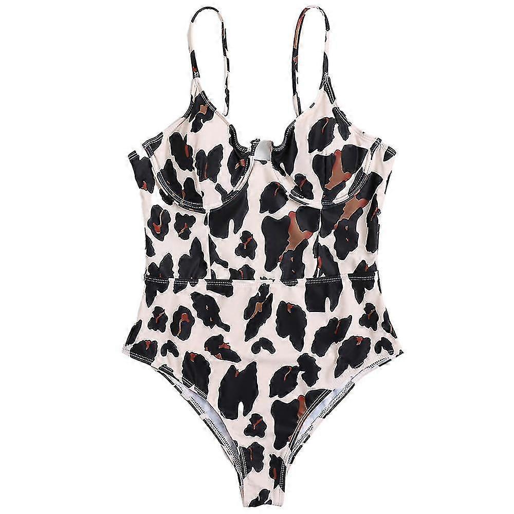 Women's Plun Neck Back High Cut Bathing Suits Swimsuit