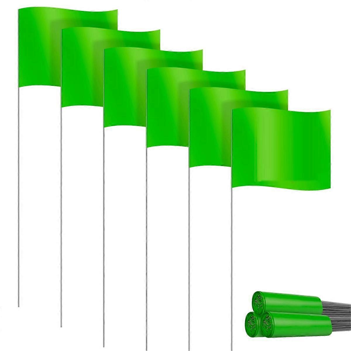 Marking Flags Marker Flags for Lawn 30 Pack, PVC Small Flags,Marking Flags Lawn Flags, Garden Flags,Survey Flags,Green