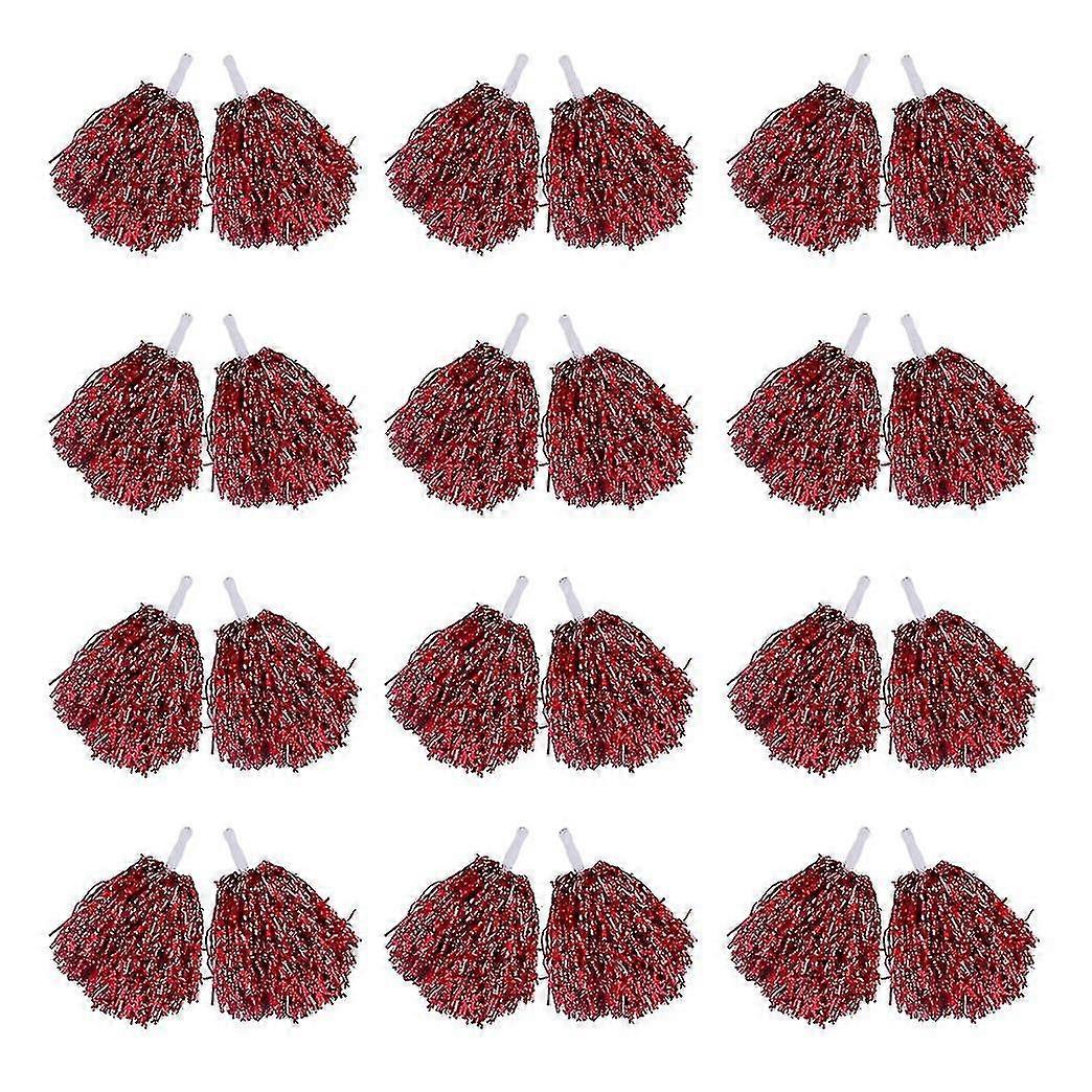 24 قطع التشجيع بوم بومز رقائق معدنية يهتف بوم بوم مع مقبض بلاستيكي للبالغين الأطفال يهتف (تشابك)