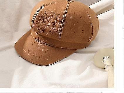 Femmes Newsboy Peaked Beret Cap Warm Visor Hat Flat Octagonal Peaked Cap