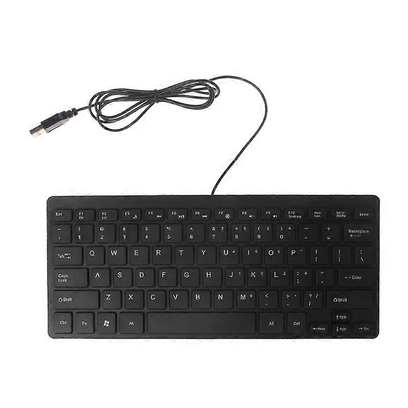 Mini Ultra Thin Quiet 104 Keys Multimedia USB Wired Keyboard For Laptop Desktop