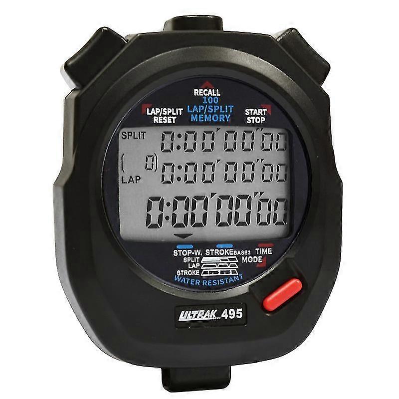 Ultrak 495 - 100 Dual Split Memory Stopwatch: A Reliable Stopwatch in Sleek Black, Equipped with Dual Split Memory for Precision Timing.