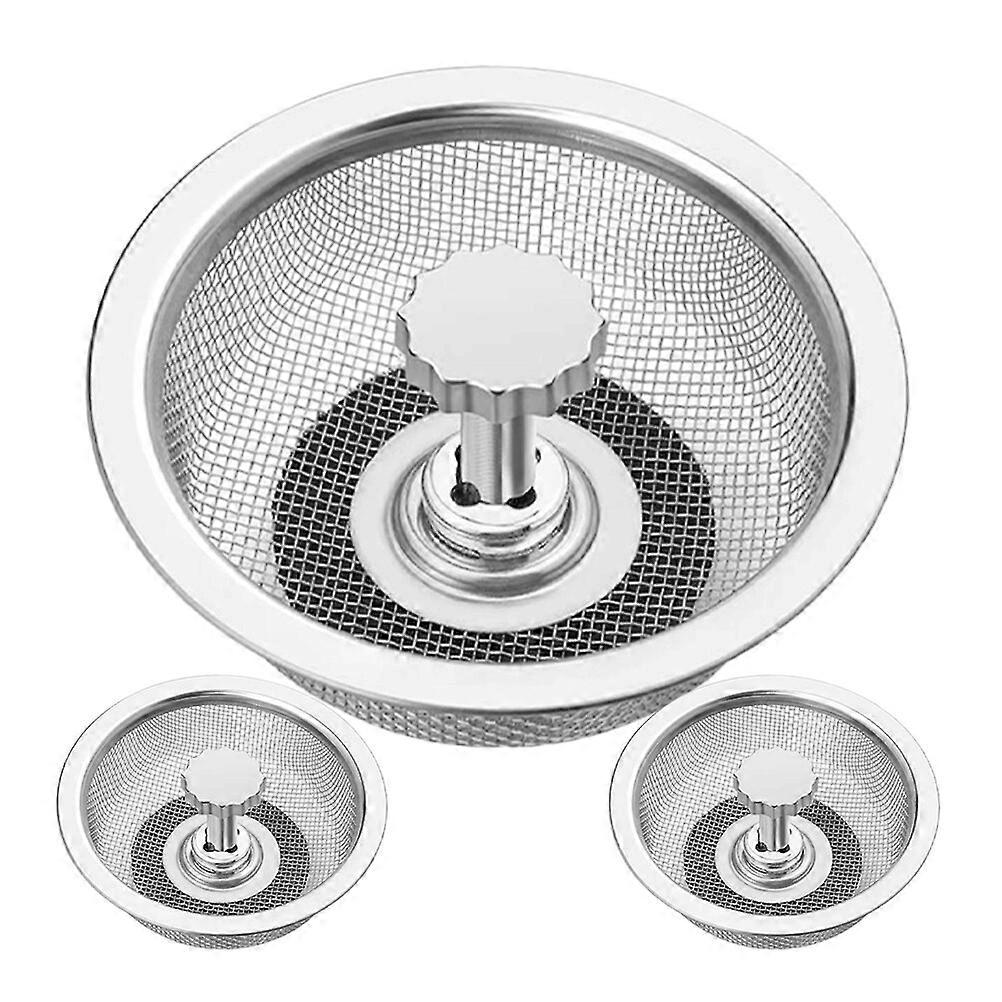 3pcs Rust-proof Sink Drainers Thickened Sink Strainers Household Garbage Strainers