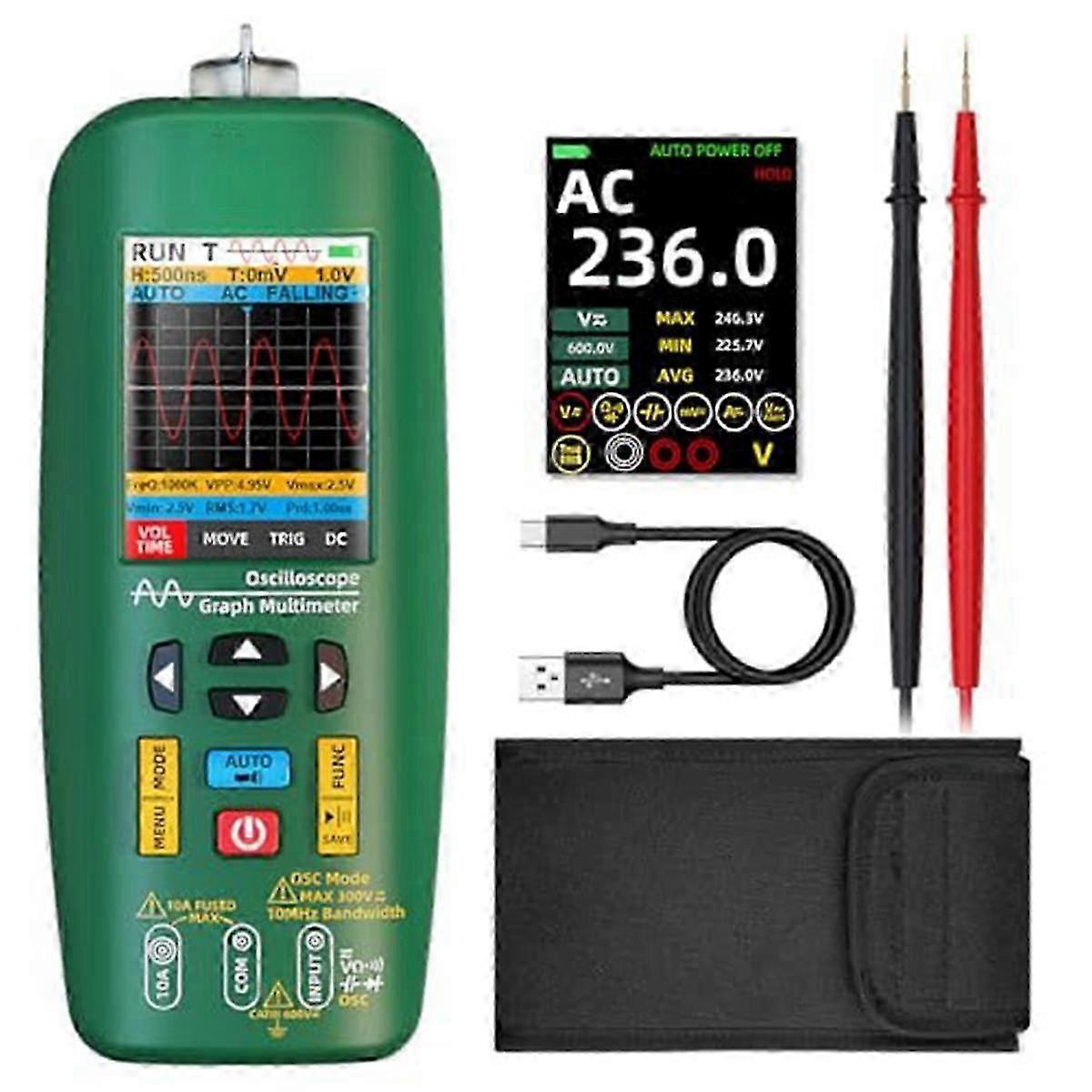 Handheld Digital Oscilloscope Multimeter Tester Rechargeable Waveform Generator Graph,for Car Audioamplifier