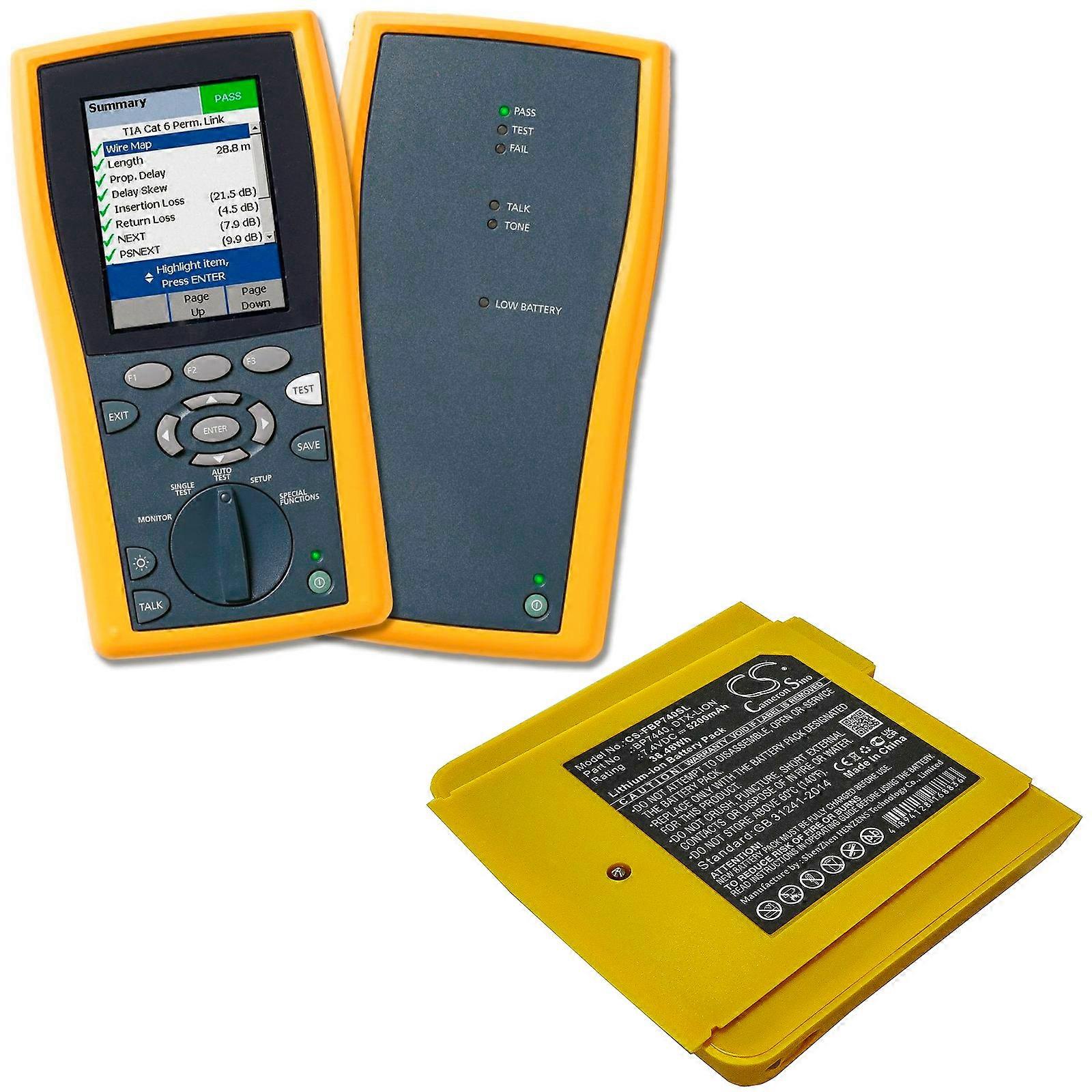 Cameron Sino 5200mAh Battery For Fluke DTX-1200-M DTX-1200-MS DTX-1800-M DTX-1800-MS BP7440 DTX-LION