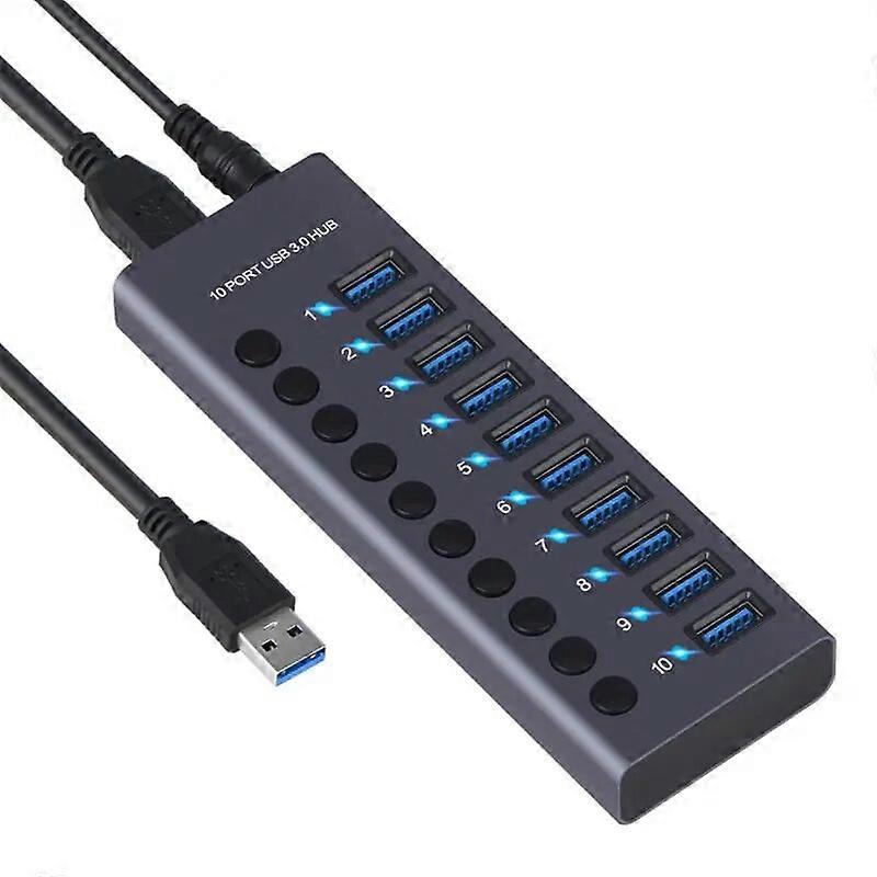 High Speed 4/10 Port USB3.0 HUB Adapter Expander Multi-port USB Splitter Multiple Extender With Independent Switch For PC Laptop