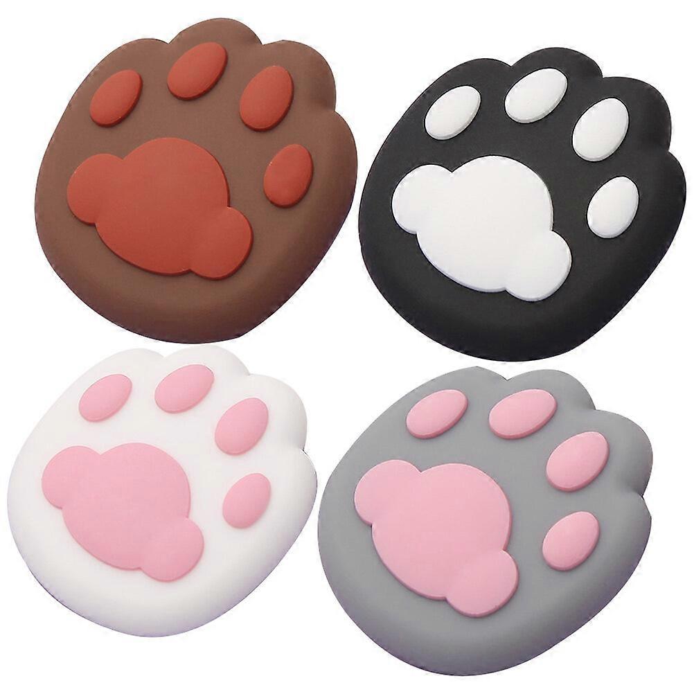 4pcs Door Stopper Wall Protector Paw Shape Fridge Door Stopper Silicone Door Protector