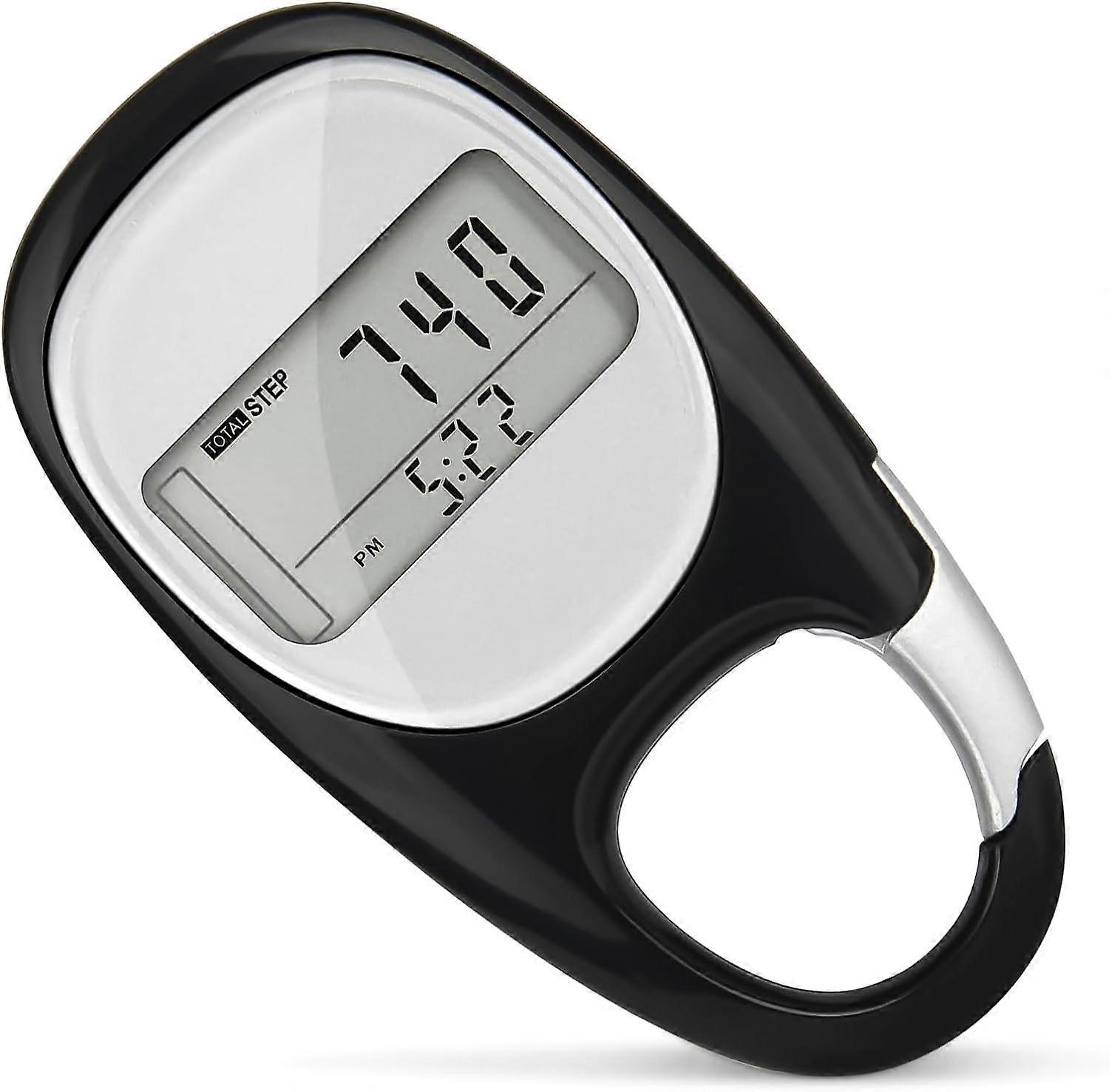 Pedometer 3D Walking Pedometer, Portable Sports Pedometer Clip On, Track Steps and Miles/Km Calories Burned in Real Time, Pedometer for Older Kids/F