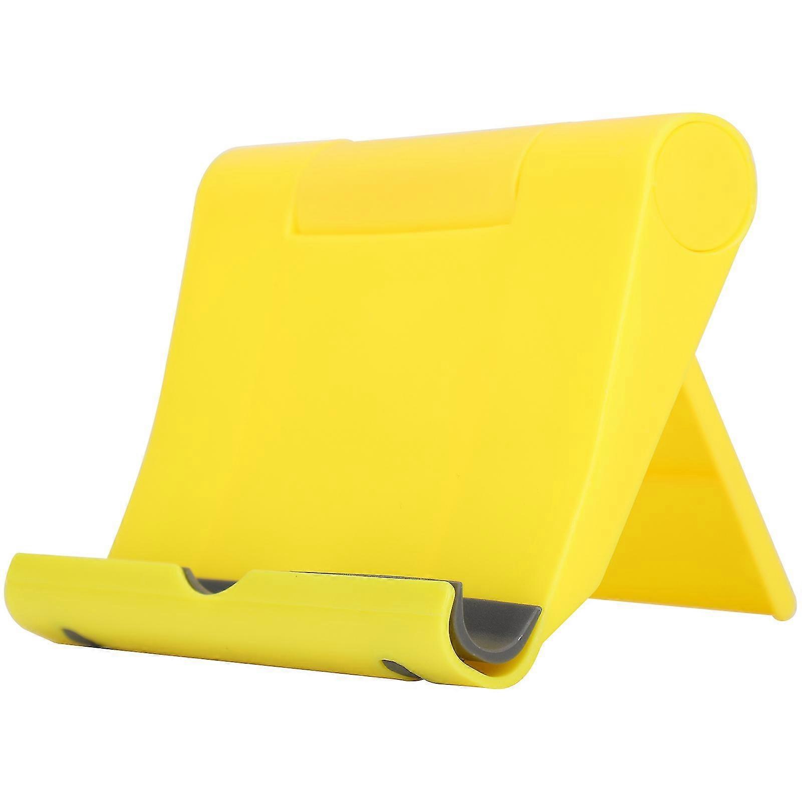 Universal Foldable Rotating Cell Phone and Tablet Stand - Yellow