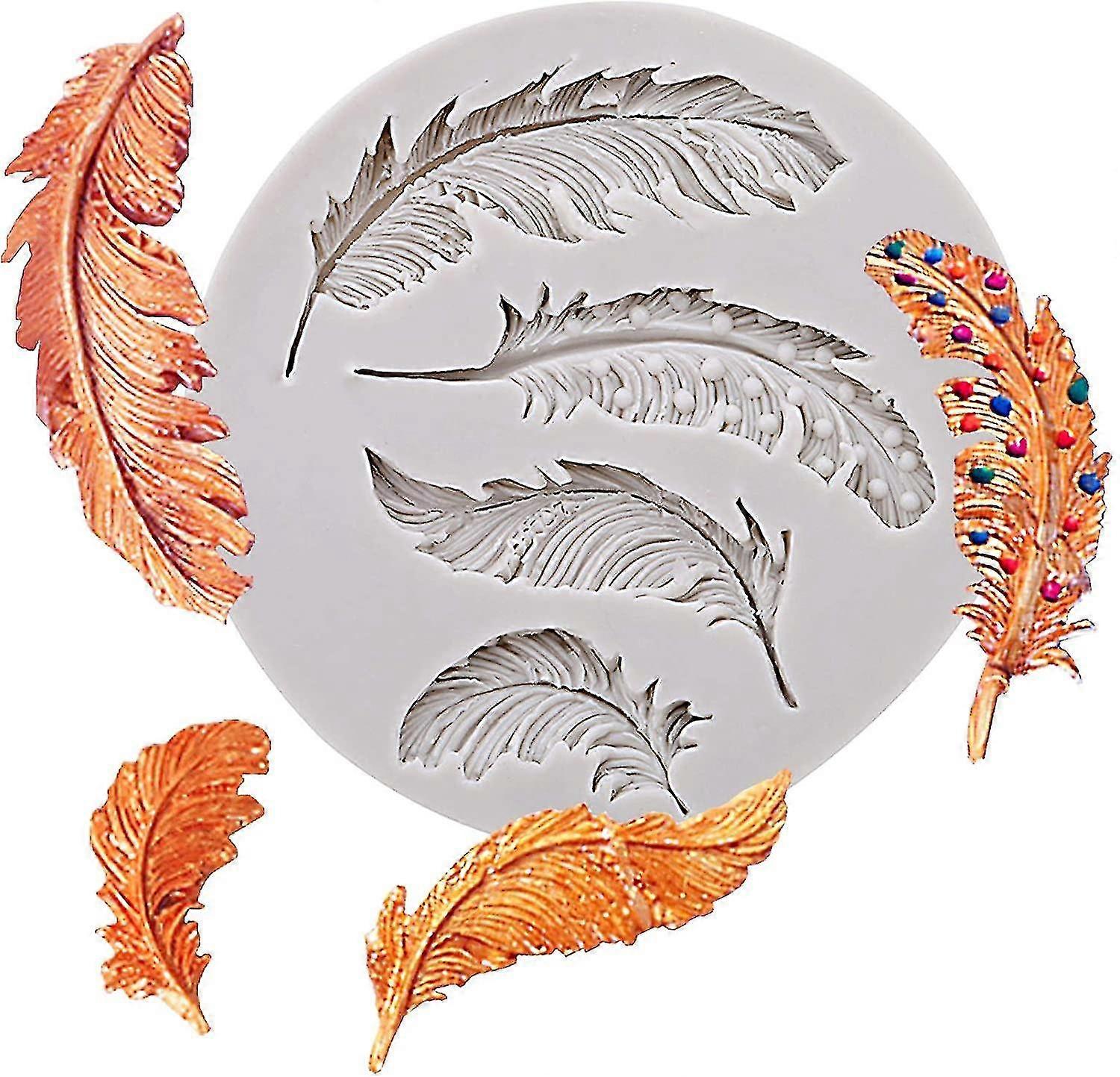 Feather Pattern Silicone Cake Decorating Mold For Sugarcraft,Chocolate,Fondant,Resin,Polymer Clay,Soap Making