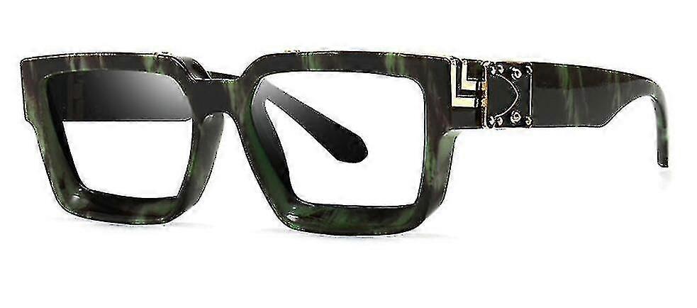 Gennemsigtig firkantet læsebriller Mænd Vintage Mode Tyk Ramme Oversized