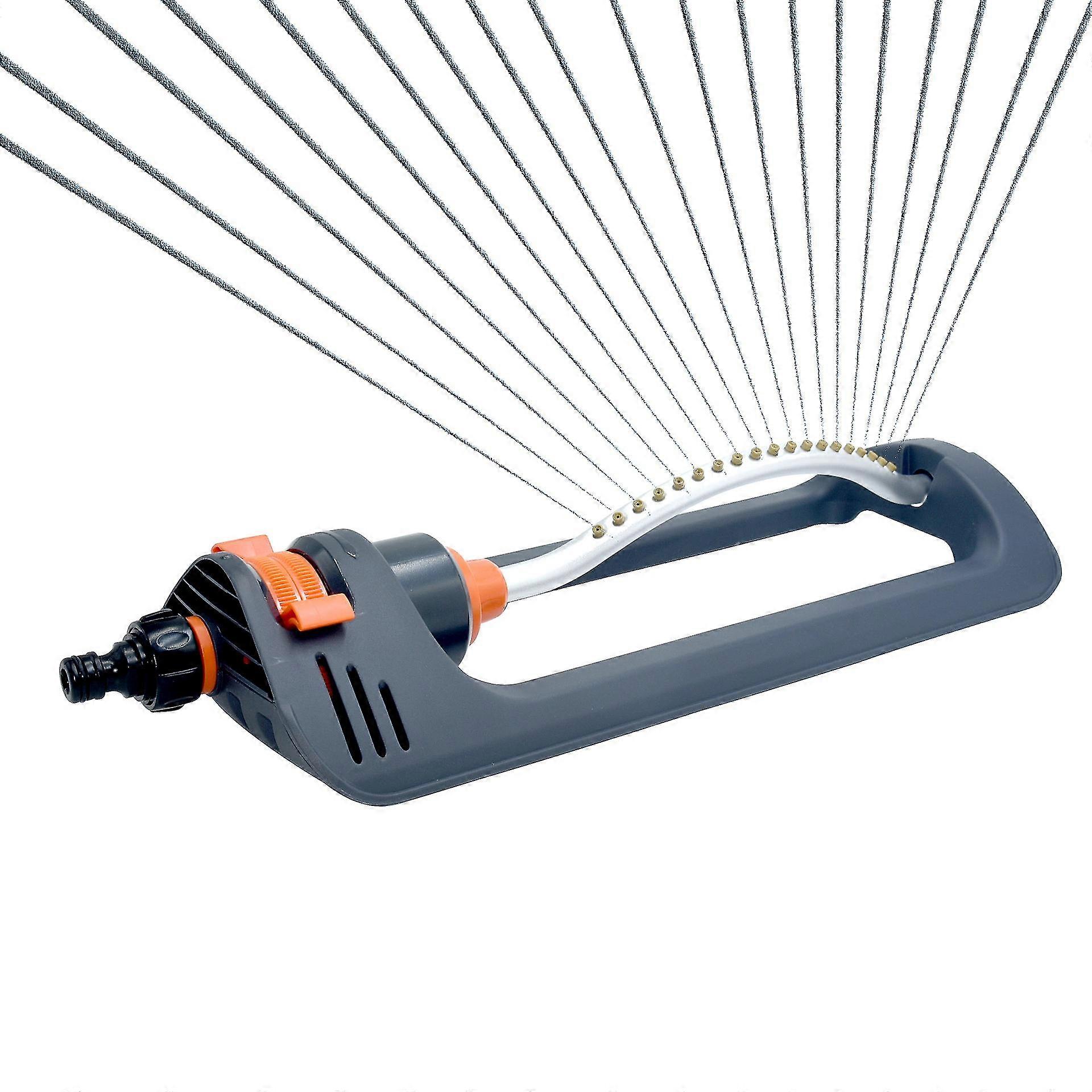 Metal Base Oscillating Sprinkler With Adjustable Spray, Square Foot Coverage