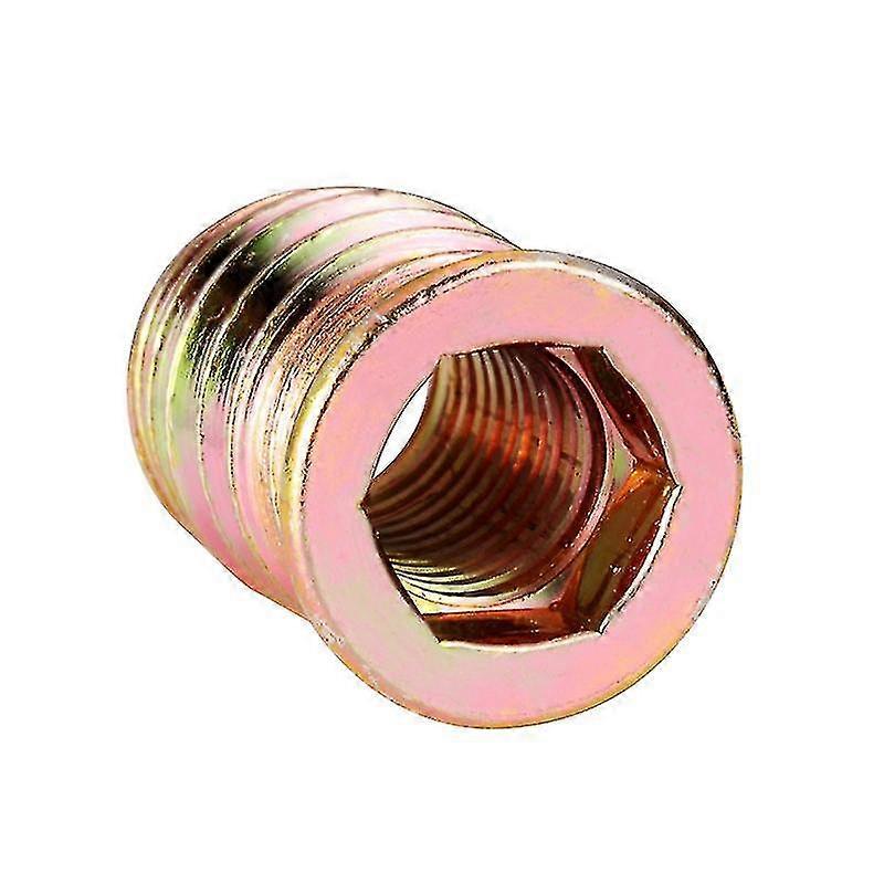 30pcs Zinc Alloy Threaded Hex Nut, Zinc Alloy Insert Nuts Assortment (m8*15mm),m8 Inner And Outer Teeth Nut Inner Hexagon With Interposed Pre-em