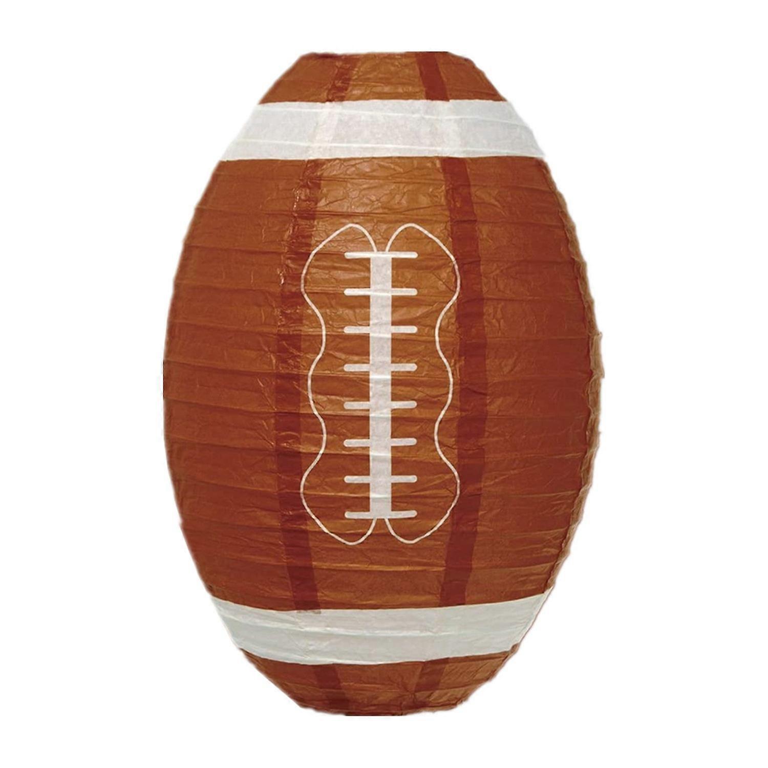Football Paper Lantern Foldable Olive Shape Contrast Color Reusable Great Fidelity Party Decor