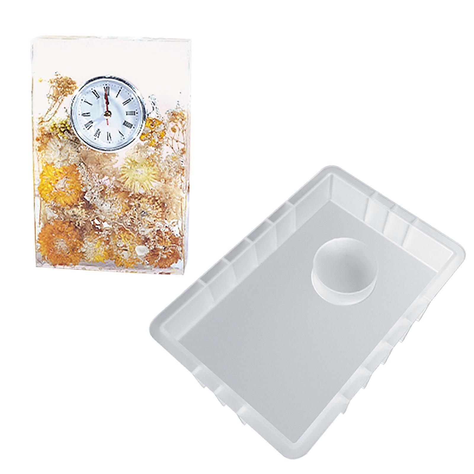 Vertical Table Clock Square Hexagonal Silicone Epoxy Mold Resin Casting Mold