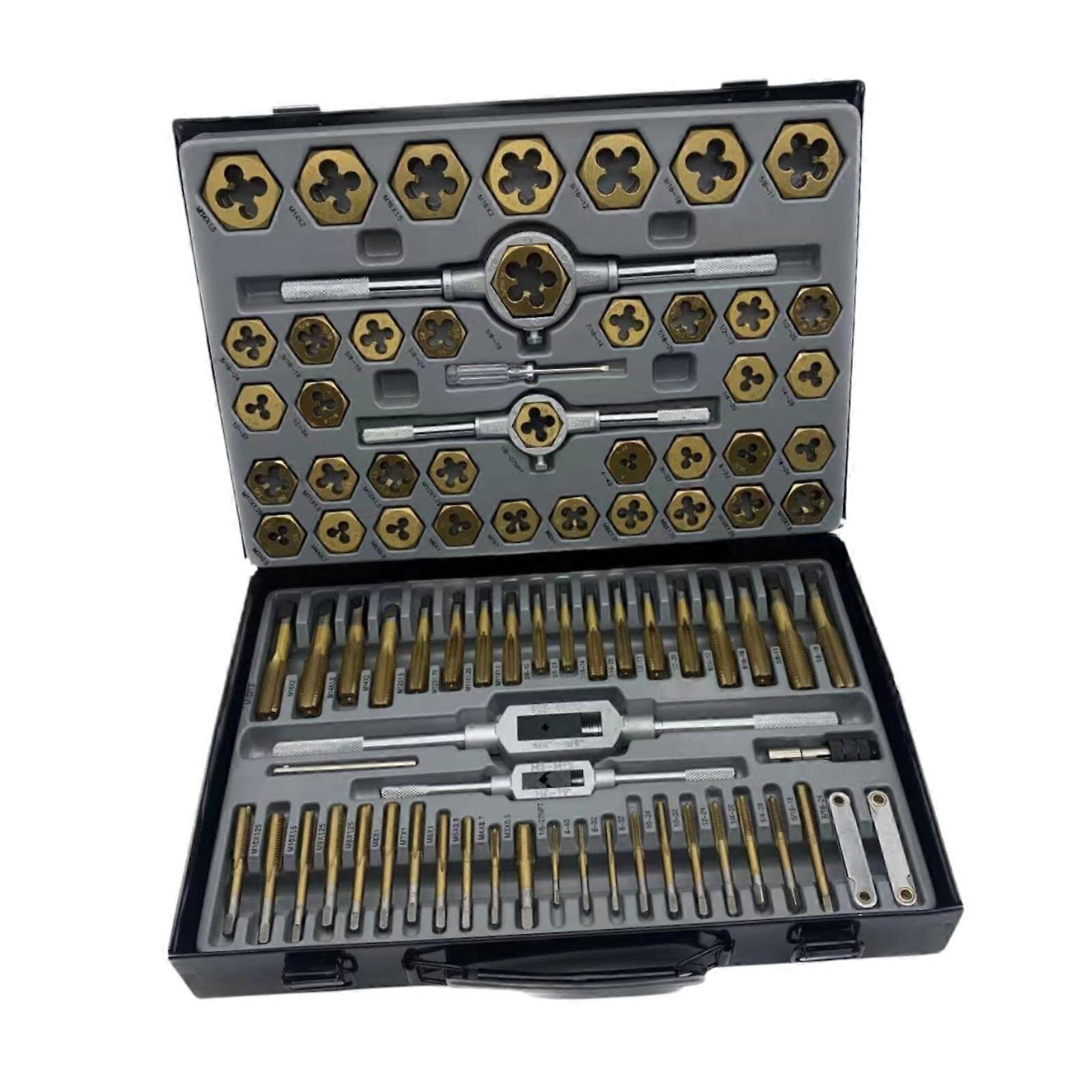 86x Tap Die Set Hand Tap Set for Cutting External and Internal Threads