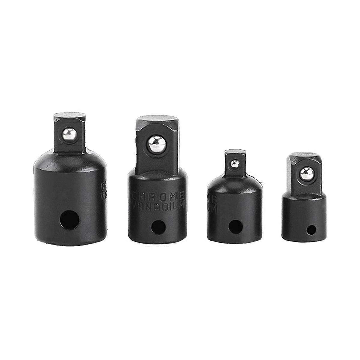 4Pcs Drive Socket Adapter Converter Reducer Air Impact Socket Wrenches Electric Wrench Tool Adapter Hand Tools Black