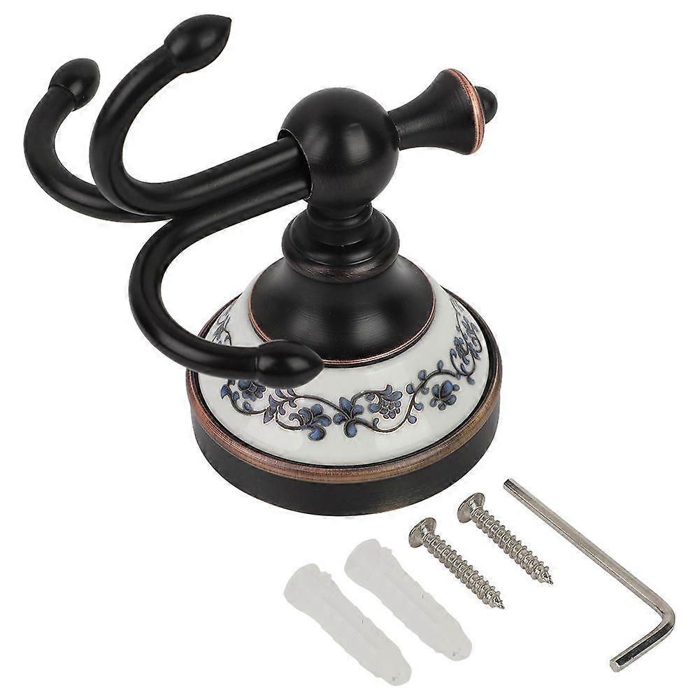 Pure Copper Ceramic Clothes Hook Bathroom Wall Mounted Retro Coat Hat Hanger