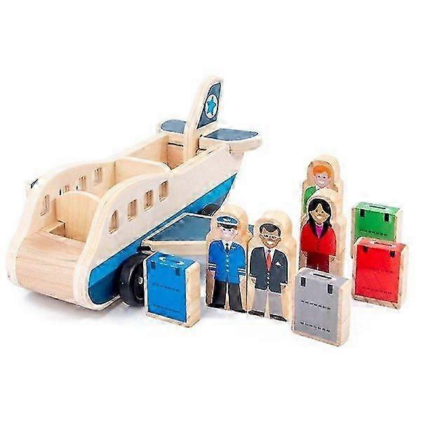 Avión de madera con pasajeros regalo de Navidad