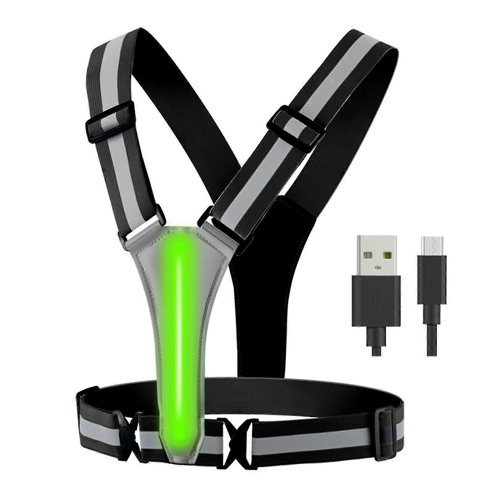Usb Rechargeable Led Reflective Vest For Running Cycling Walking Motorcycle