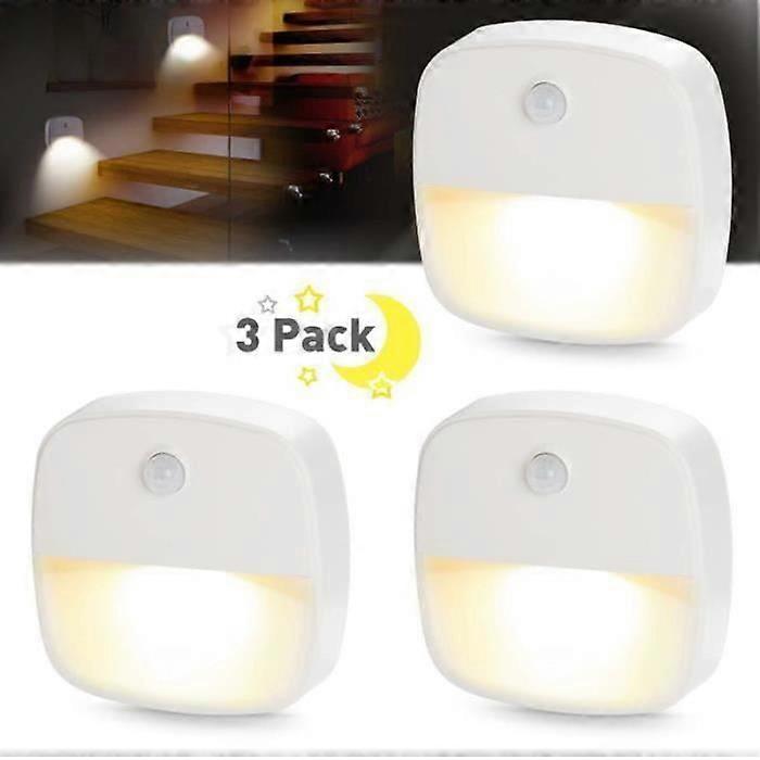 LED Wall Night Light - SM15219 - Motion Sensor - Light Sensor - Pack of 3 - Indoor