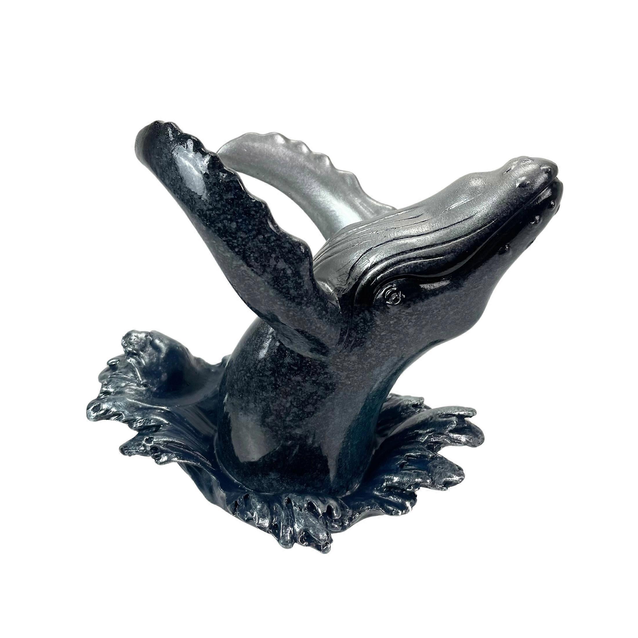 Humpback Whale Wine Bottle Holder – Whimsical Resin Decor for Coastal Home – 5.75 Inches High, 8.5 Inches Long – Unique Gift for Ocean Lovers and Wine Enthusiasts