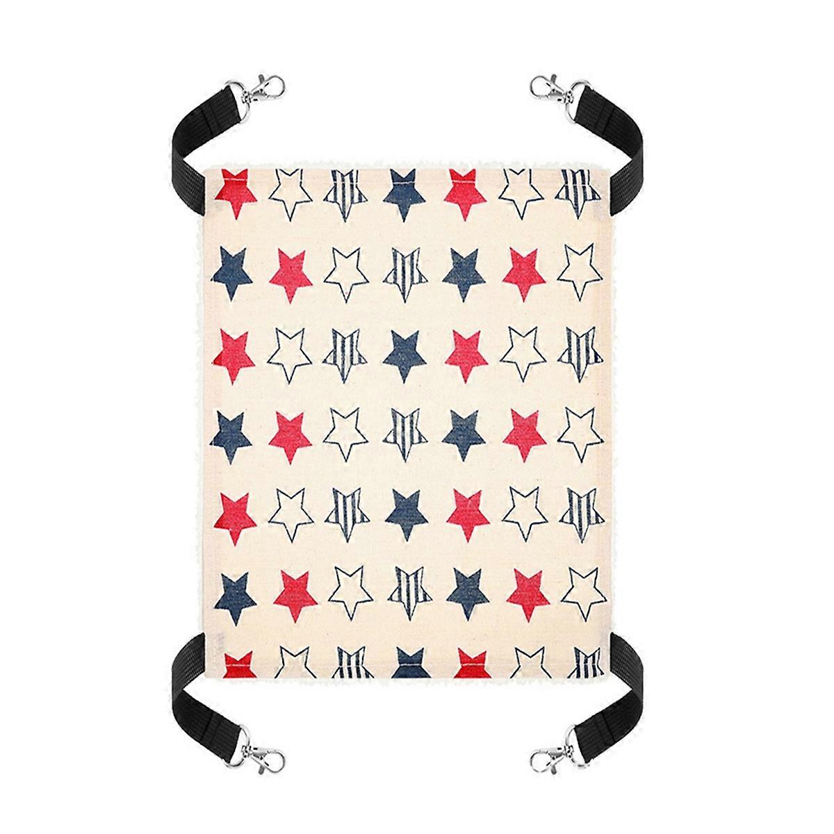 Reversible Pet Hanging Hammock Soft Breathable Pet Cage Hammock with Metal Hooks Double Sided for S