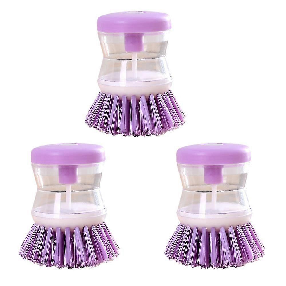 3-piece Liquid-filled Washing Pot Brush, Press Type Automatic Liquid-filled Washing Dish Brush, Multi-function Cleaning Brush