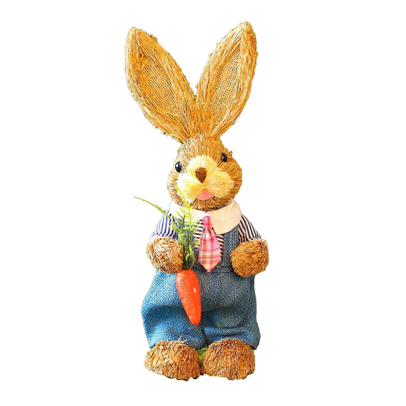 Children DIY Straw Bunny Set Parent Child Straw Rabbit Handmade Material Kit