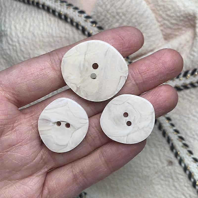 10Pcs Beautiful Marbling Buttons 2-hole Irregular Shape Resin Buttons Woman's Coat Buttons Apparel Sewing Accessories