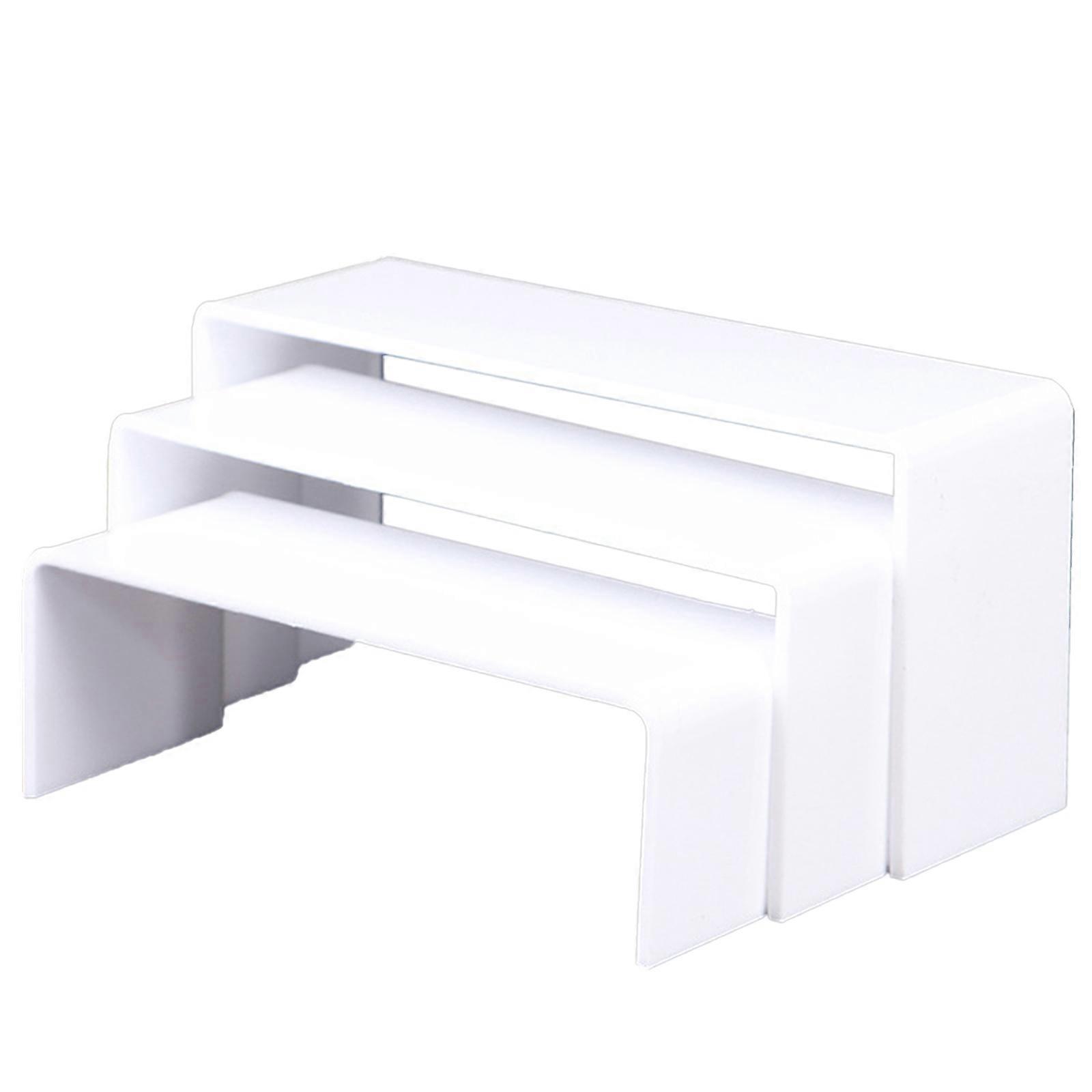 Set mit 3 Acryl Schmuck Display Stands Regale Stilvoller und zuverlässiger Präsentationshalter Langlebiges Storage Organizer Rack Weiß