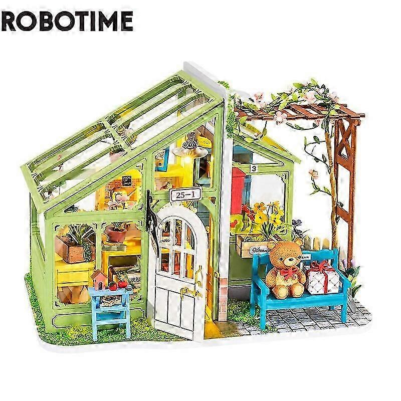 Rolife Diy Spring Encounter Flowers Doll House with Furniture الأطفال الكبار مصغرة دمية لعبة مجموعات خشبية Dg154