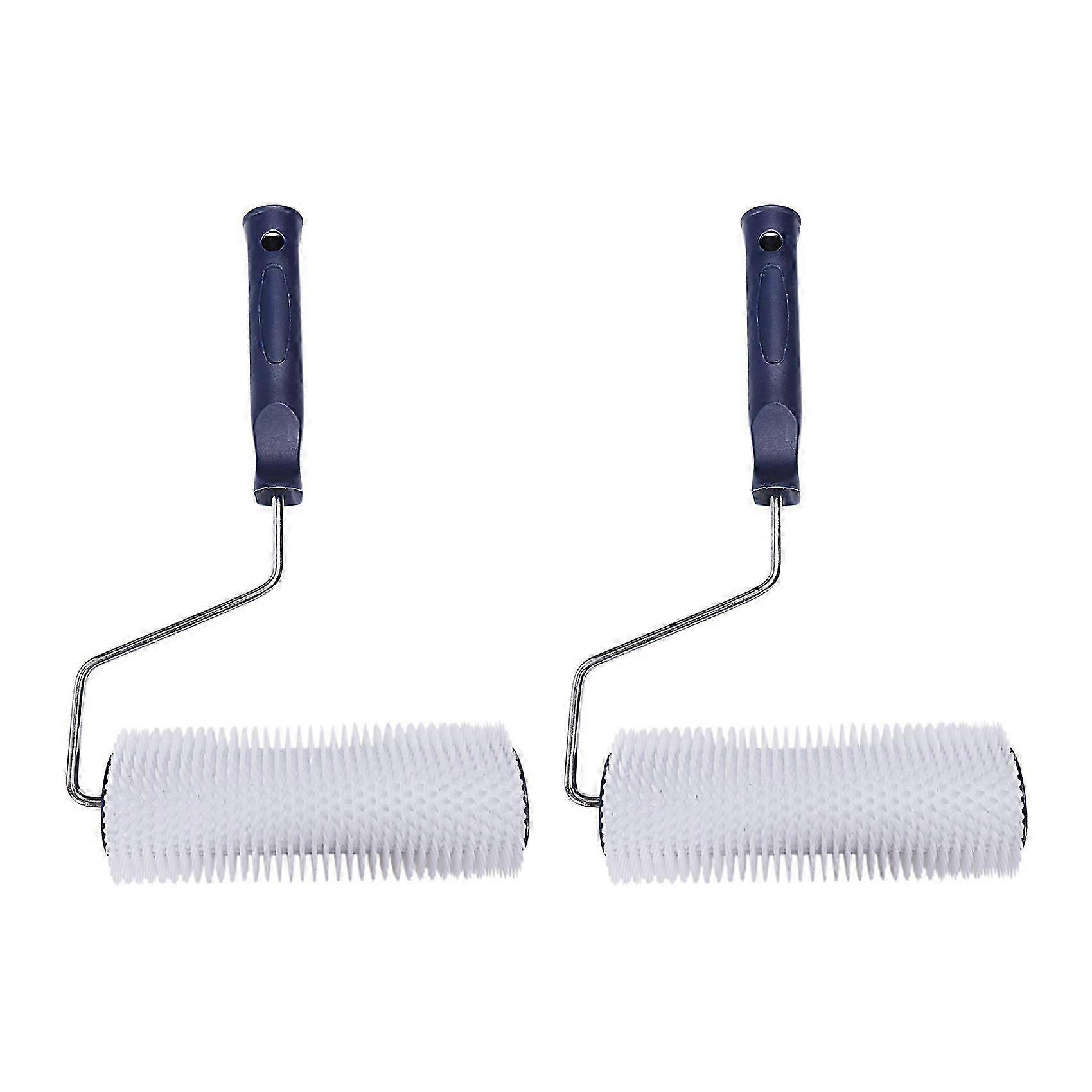 2pcs 7 inch Plastic Handle Spiked Roller