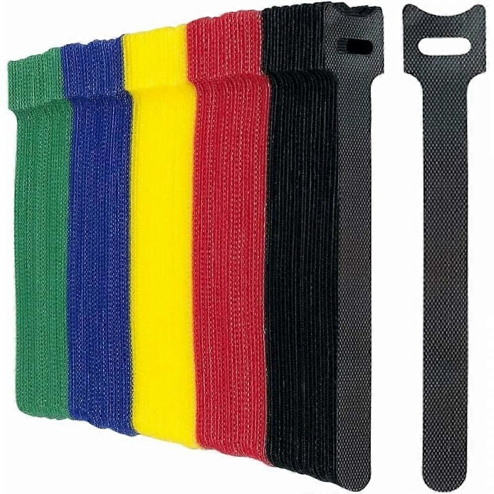 100 Pack Multicolor Cable Ties Reusable Strap Hook and Loop Cable Ties for Cable Management Organization