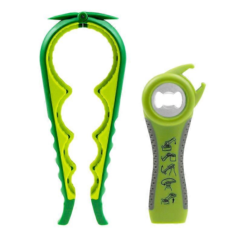 Jar Opener, 6 in 1 Multifunctional Bottle Opener Kit with Easy to Use Silicone Handle for Kids, Seniors and Arthritis Sufferers