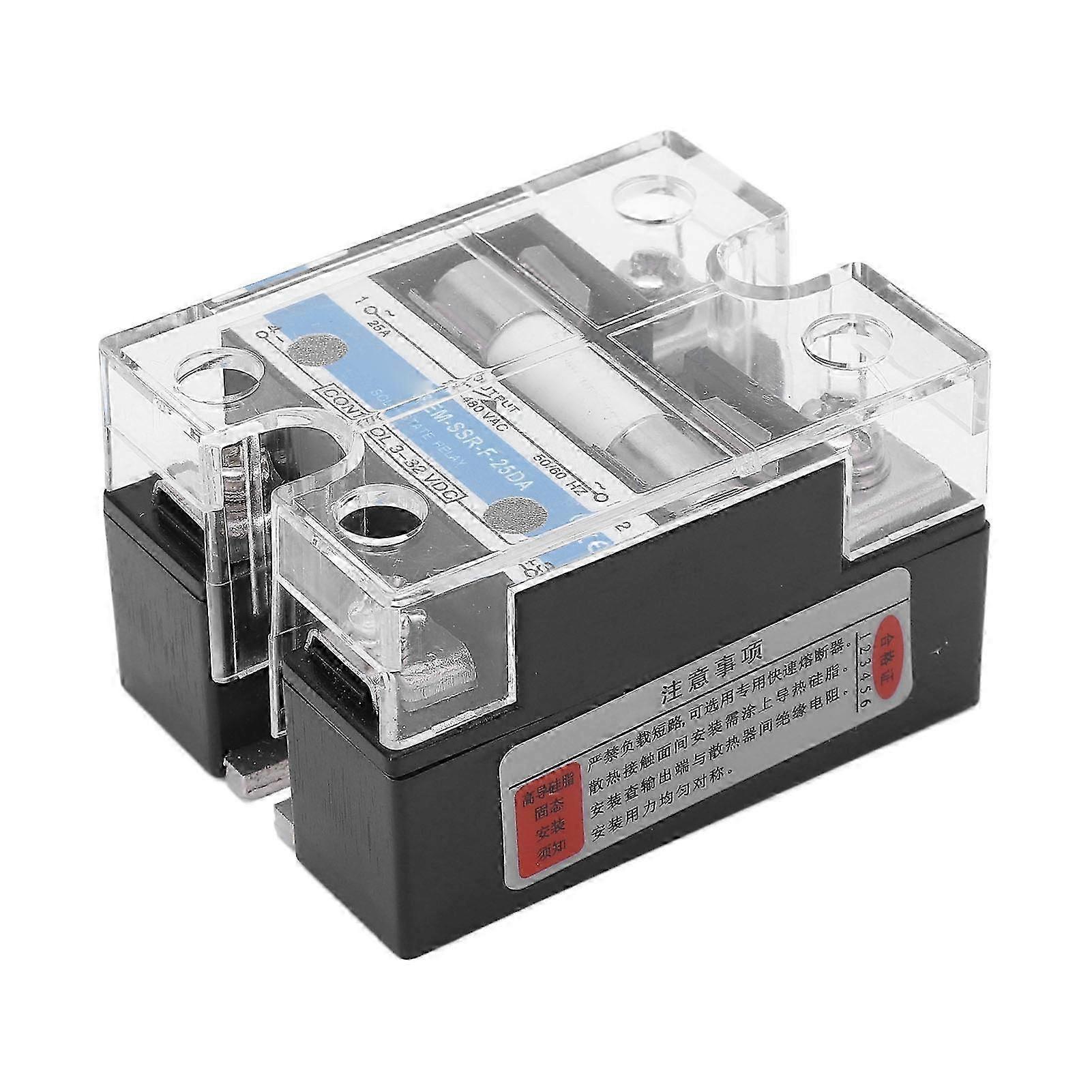 Single Phase Solid State Relay with Fuse Overcurrent Protection High Sensitivity 25DA SSR