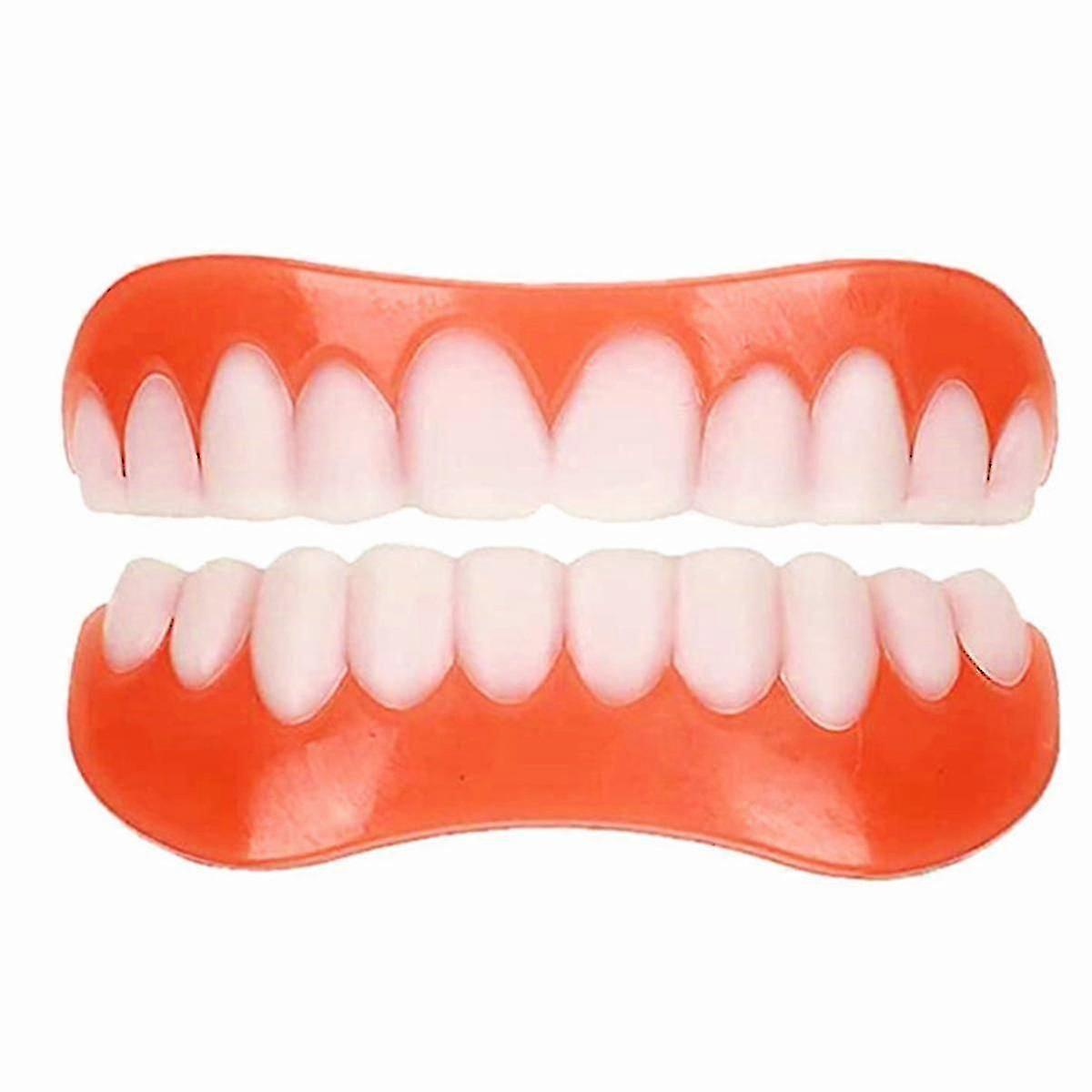 Teeth Veneers White Dentures For Upper And Lower Jaw Fake Teeth For Women Men Comfortable Flex Cosme