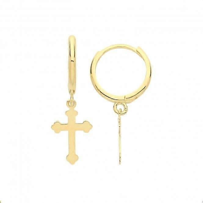 9K 黄金十字架吊坠耳环 ER1178