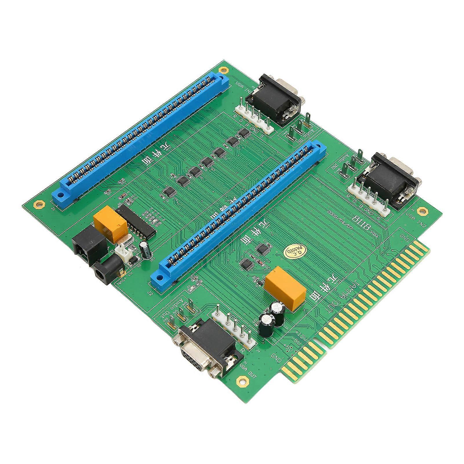 for JAMMA PC Board 2 Slots Easy to Install Multi for JAMMA 2 in 1 Switch with Remote Control for Games 