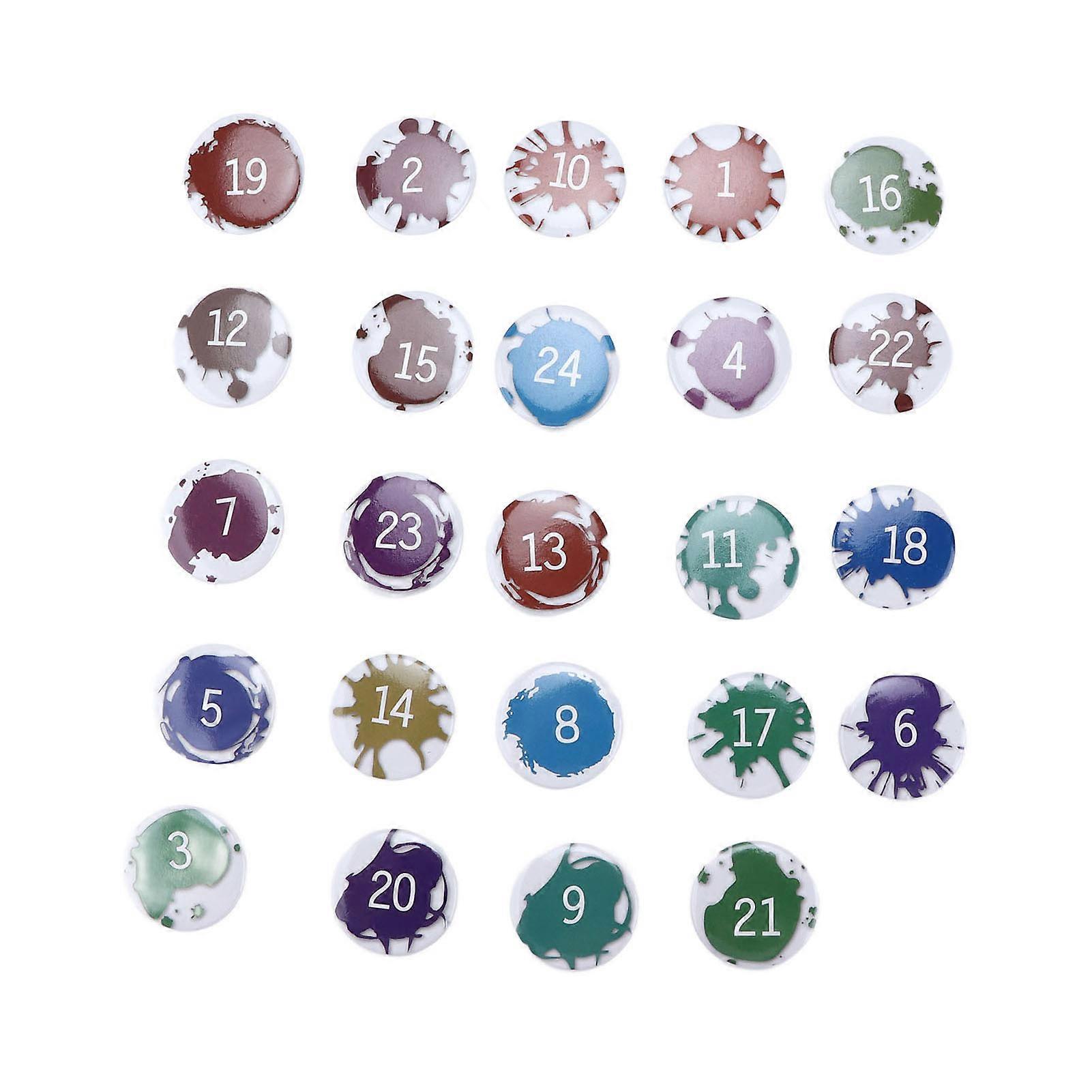 Lucky Number Button Pin Unique Pattern Button Pin Cartoon Advent Calendar Brooch