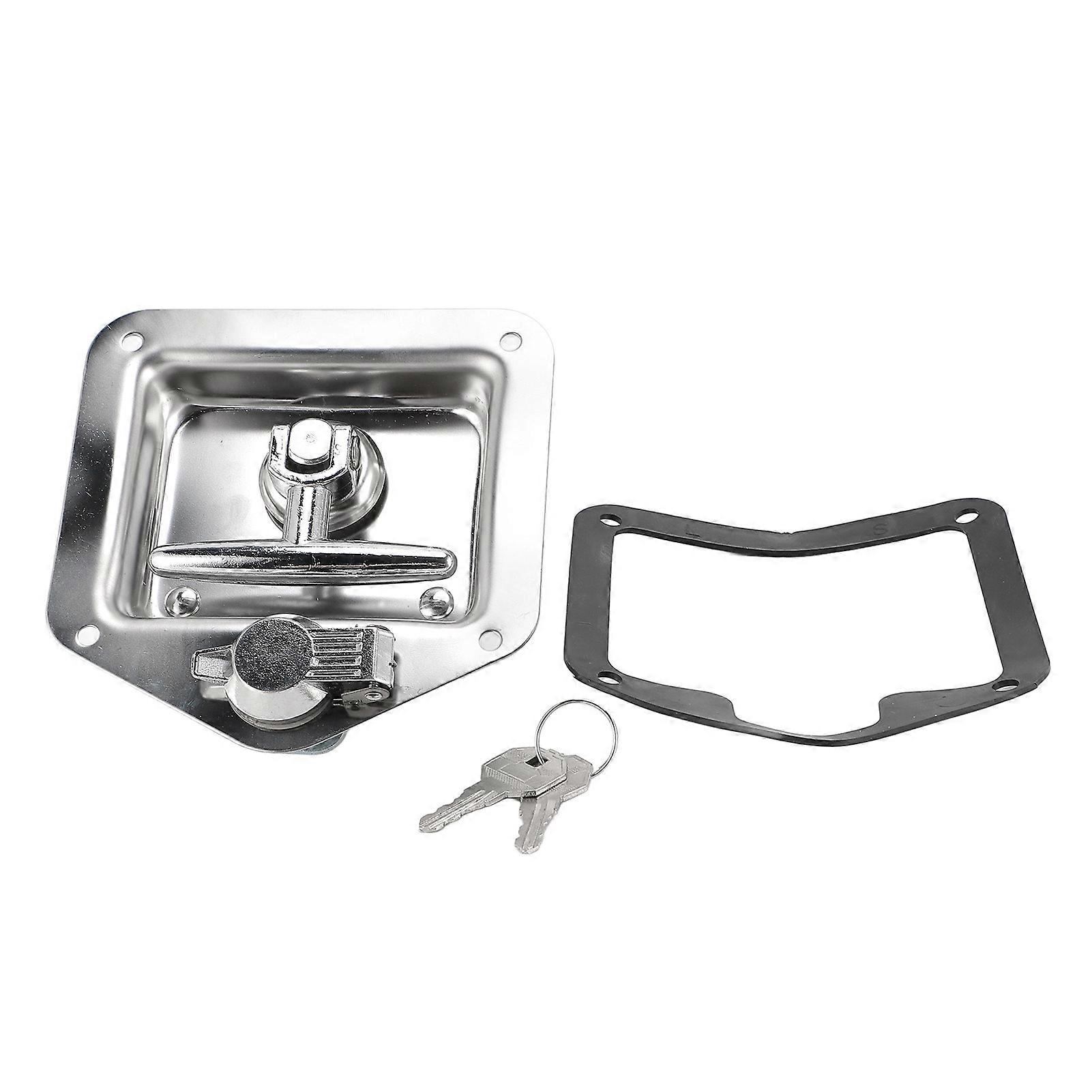 T-Handle Latch with Keys, Folding Handle, Stainless Steel Toolbox Lock for Home and Commercial Use