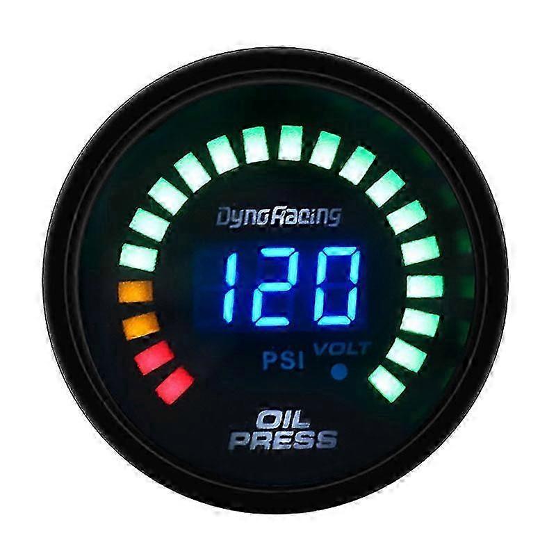 2 Inch 52mm Car Digital Analog LED Oil Pressure Gauge Meter 0-120 Psi with Sensor 12V