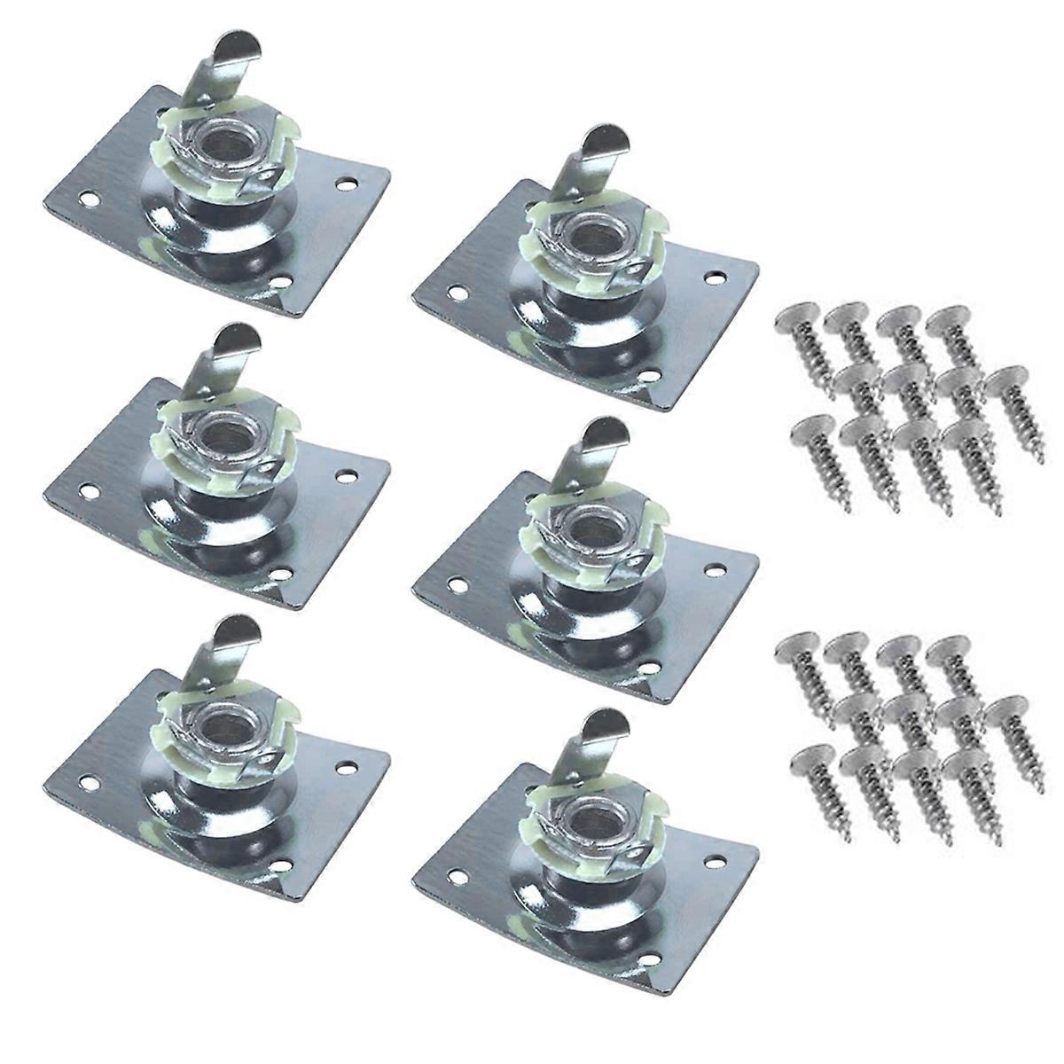 6Pcs Square Guitar Input Jack, Bass Guitar Jack Socket, Part Silver