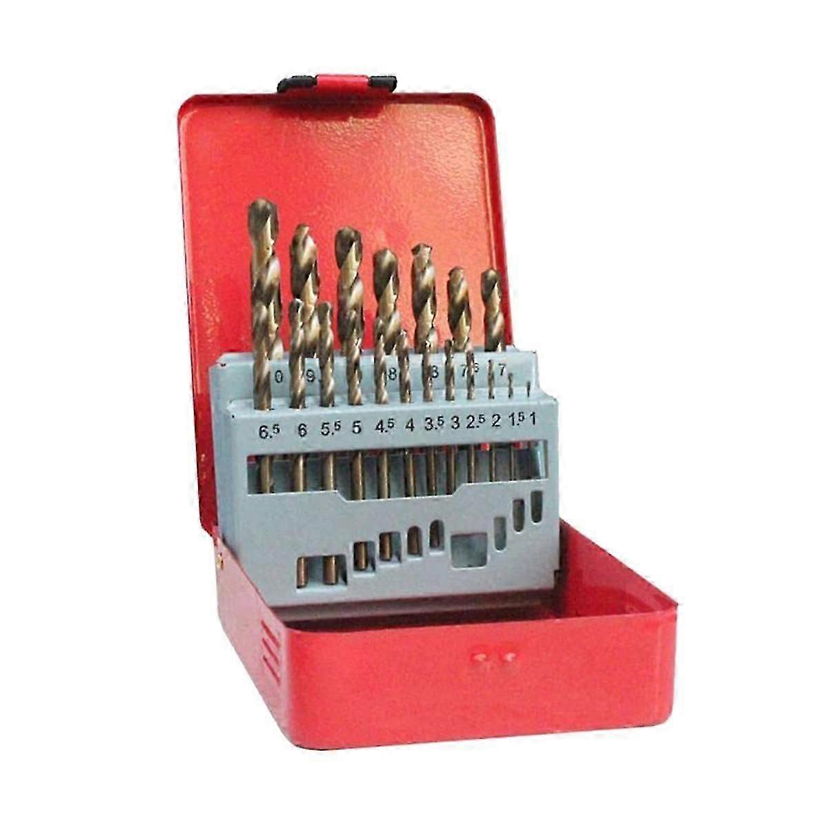 19-Piece Set Cobalt Drill Bit Set 1.0-10mm M35 Carbide Drill Bits 5% Cobalt Twist Drill HSS Metric